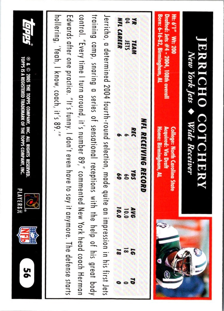 2005 Topps Jerricho Cotchery
