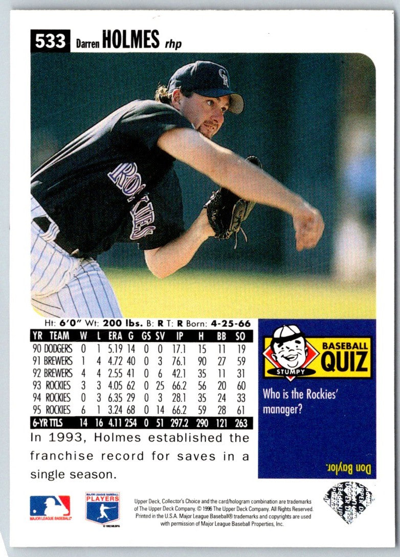 1996 Collector's Choice Darren Holmes