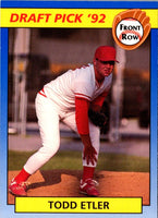 1992 Front Row Draft Picks Todd Etler #63