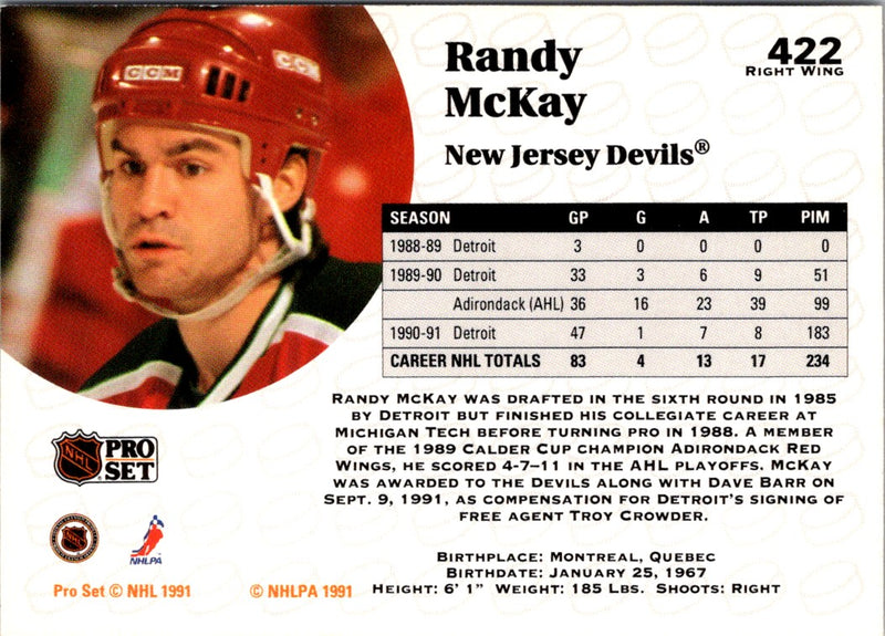 1991 Pro Set Randy McKay