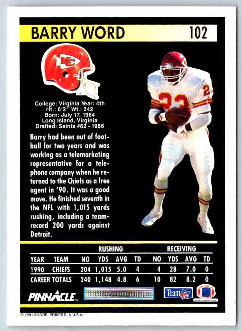 1991 Pinnacle Barry Word