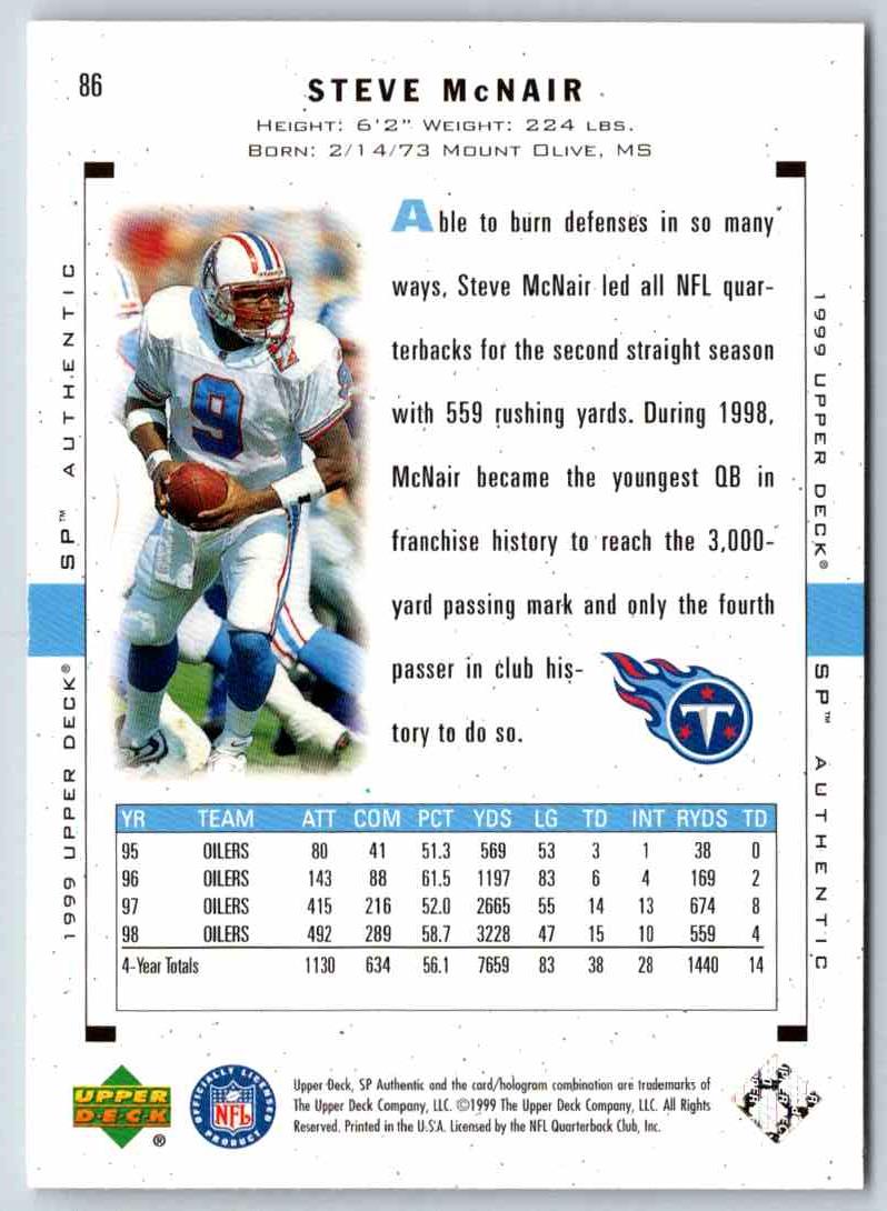 1995 Upper Deck Steve Mcnair