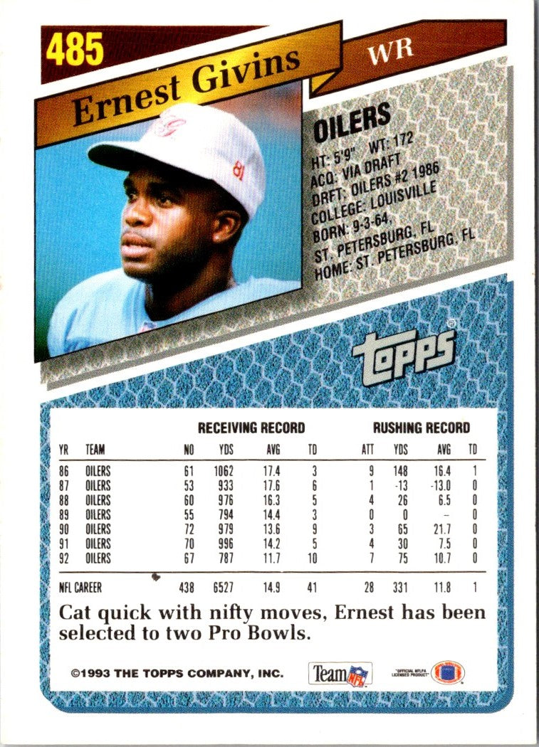 1993 Topps Ernest Givins