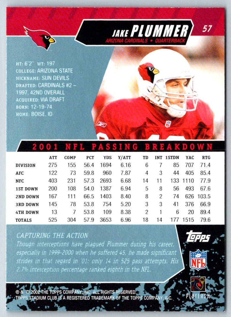 2002 Stadium Club Jake Plummer