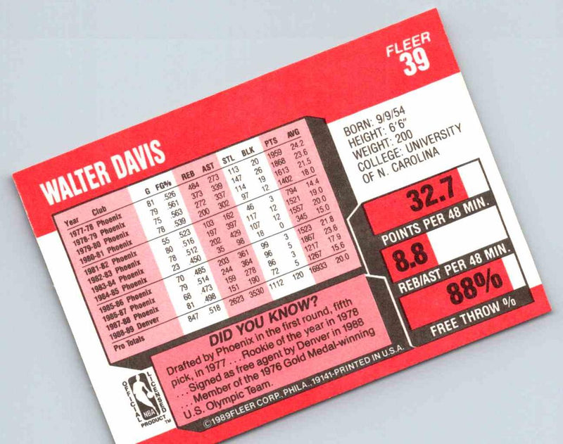 1989 Fleer Walter Davis