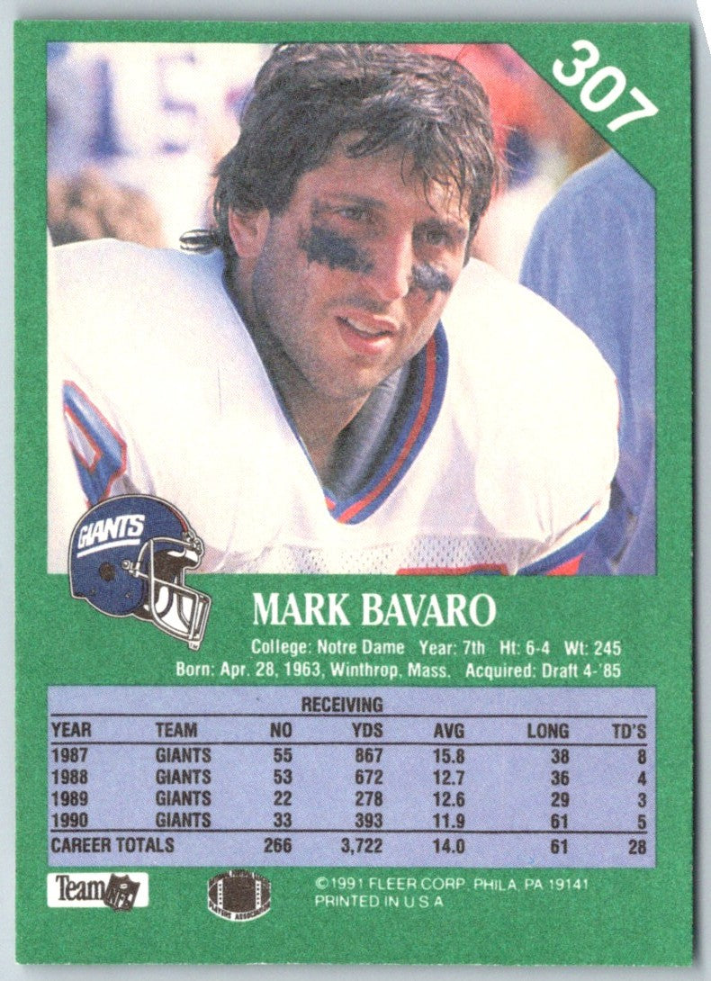 1991 Fleer Mark Bavaro