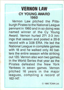 1985 TCMA Cy Young Award Winners Vernon Law