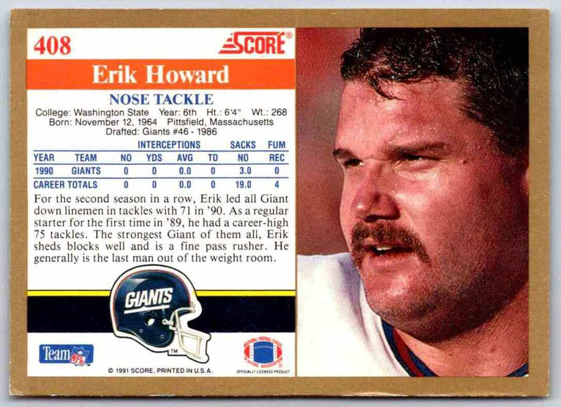 1991 Score Erik Howard
