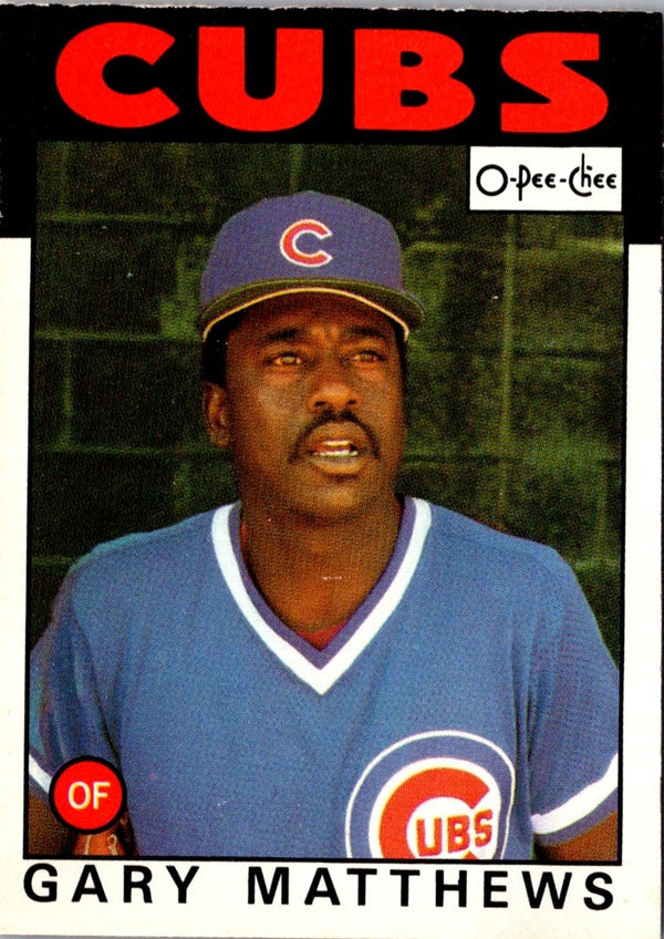 1986 Topps O-Pee-Chee Gary Matthews #485