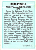 1985 TCMA Most Valuable Players American League Boog Powell #NNO