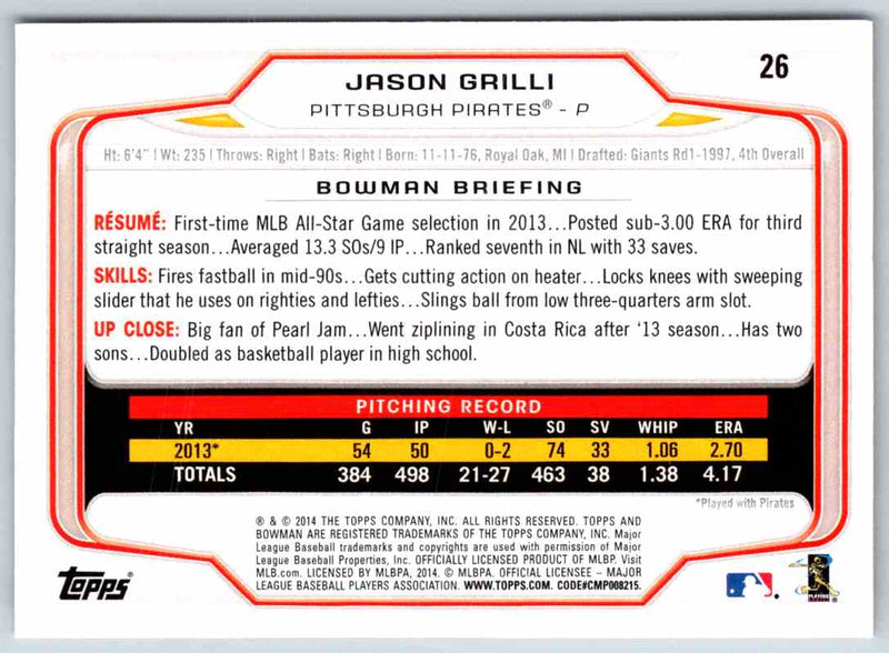 2014 Bowman Jason Grilli