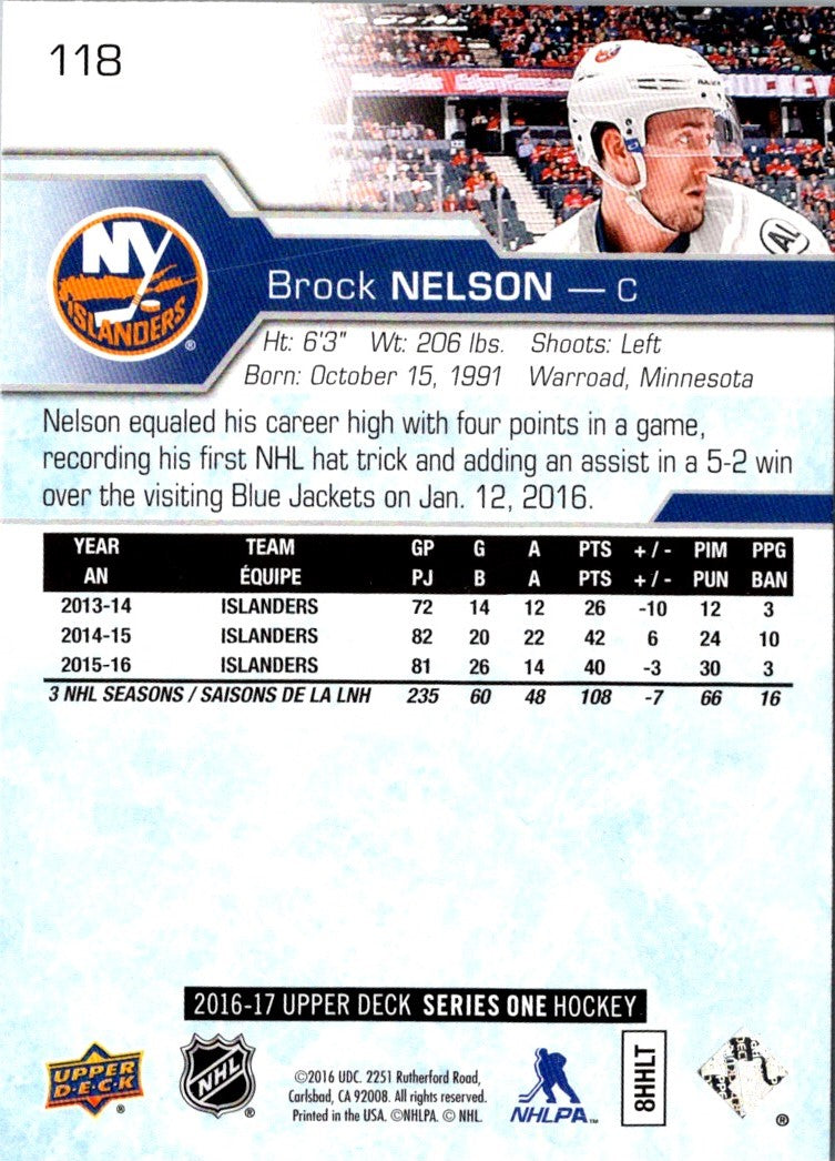 2016 Upper Deck Brock Nelson