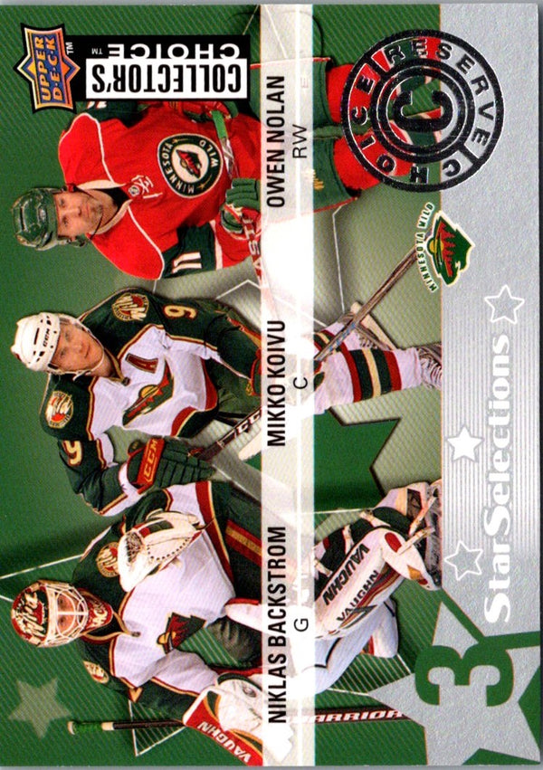 2009 Collector's Choice Player's Club Niklas Backstrom/Mikko Koivu/Owen Nolan #215