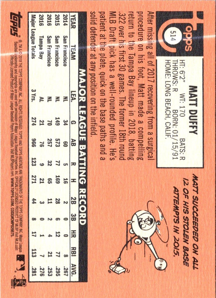 2018 Topps Heritage Matt Duffy