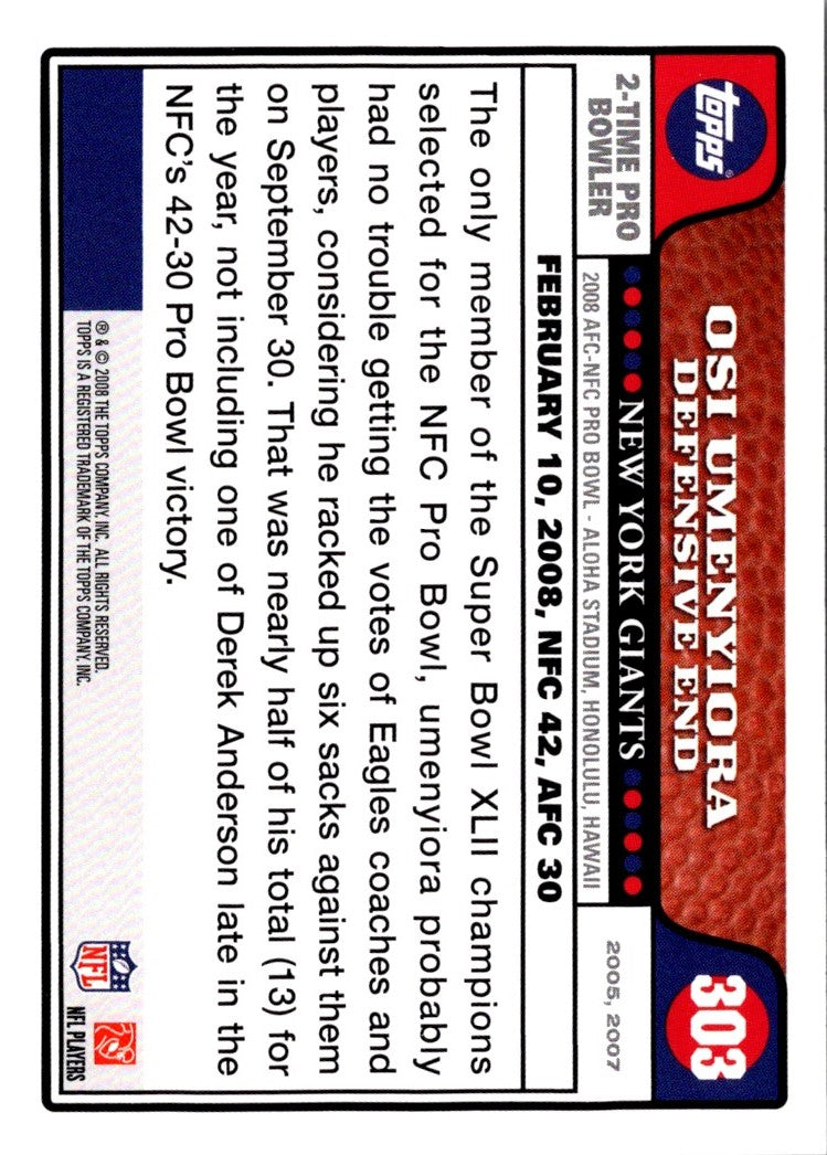 2008 Topps Osi Umenyiora