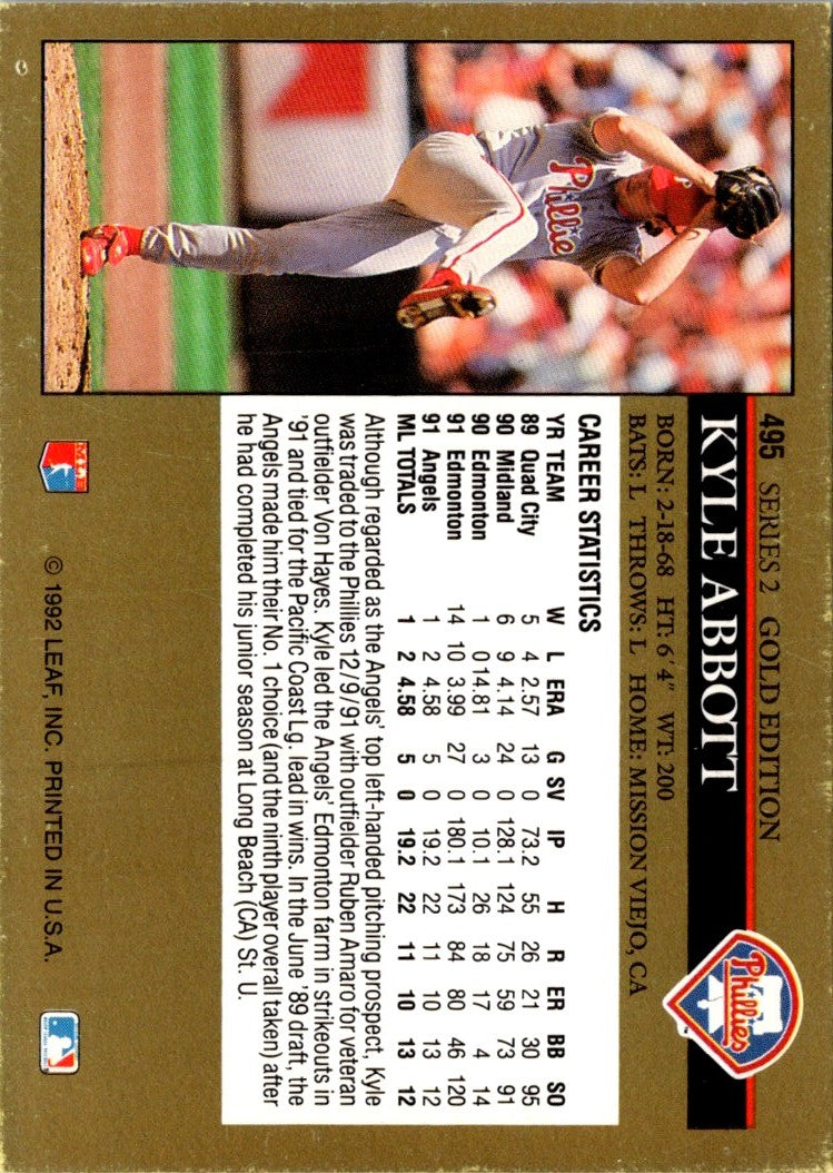 1992 Leaf Black Gold Kyle Abbott