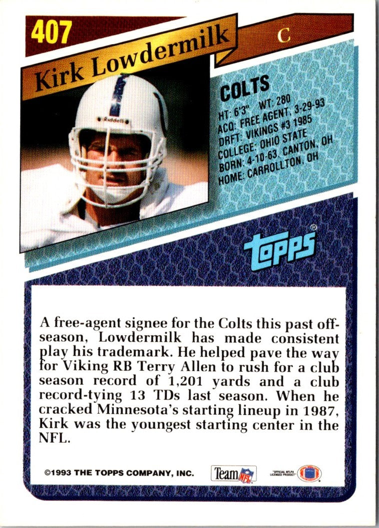 1993 Topps Kirk Lowdermilk