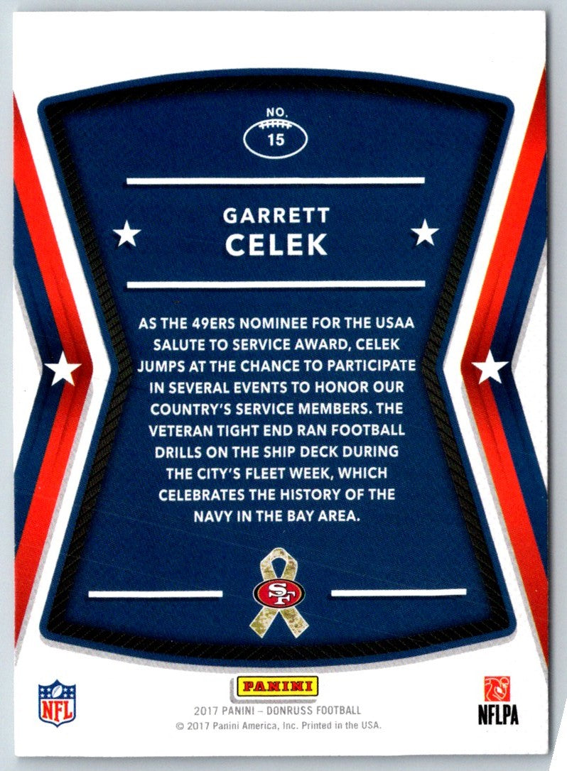 2017 Donruss Salute to Service Garrett Celek