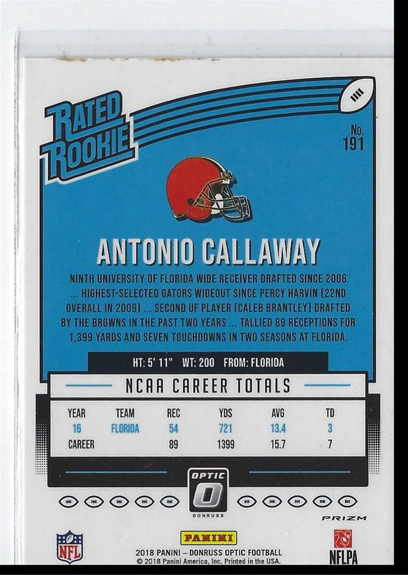 2018 Donruss Optic Antonio Callaway