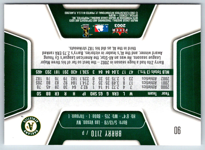 2003 Flair Barry Zito