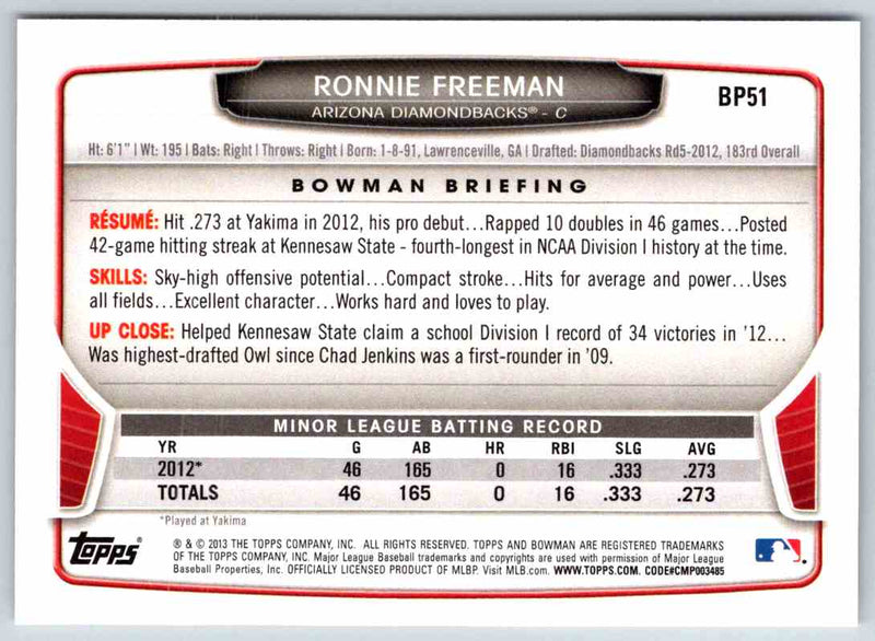 2014 Bowman Ronnie Freeman