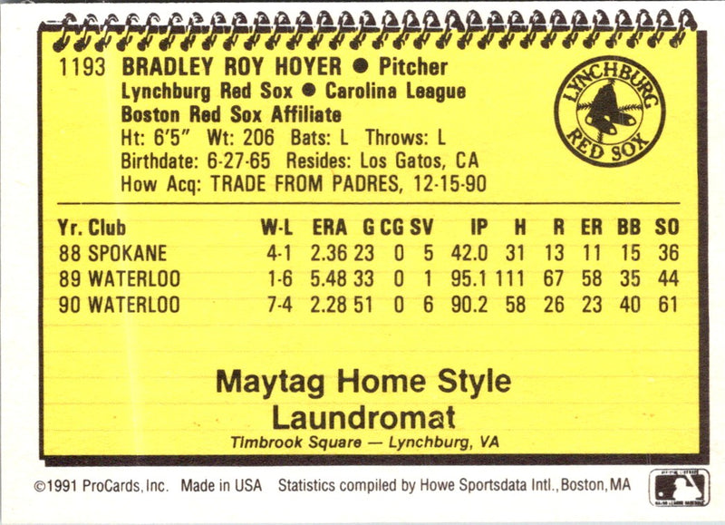 1991 ProCards Brad Hoyer