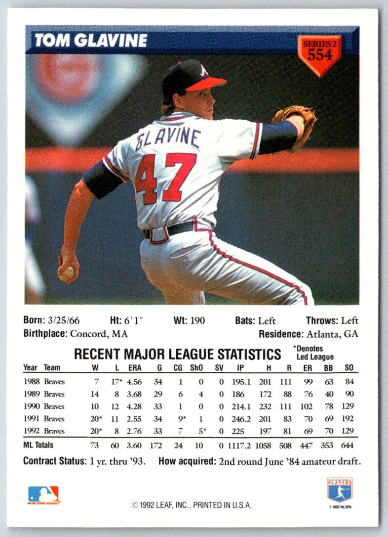 1993 Donruss Tom Glavine