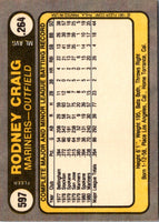 1981 Fleer Rodney Craig #597