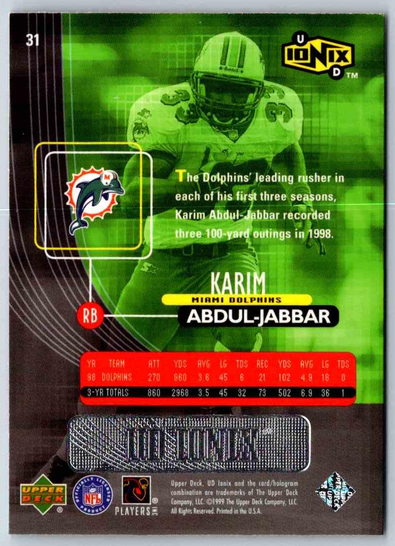 1999 Upper Deck Ionix Karim Abdul-Jabbar