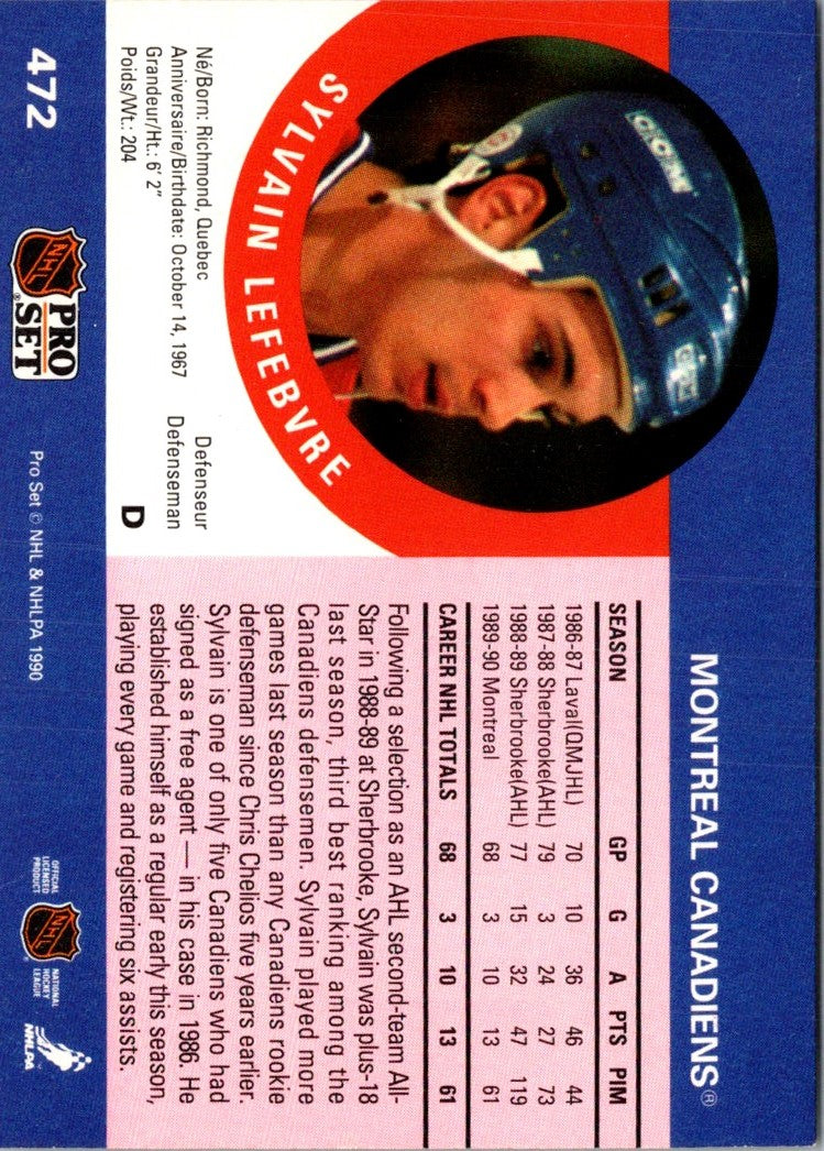 1990 Pro Set Sylvain Lefebvre