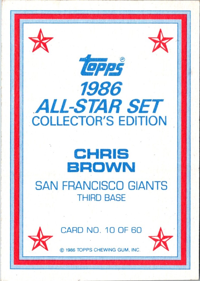 1986 Topps Glossy Chris Brown