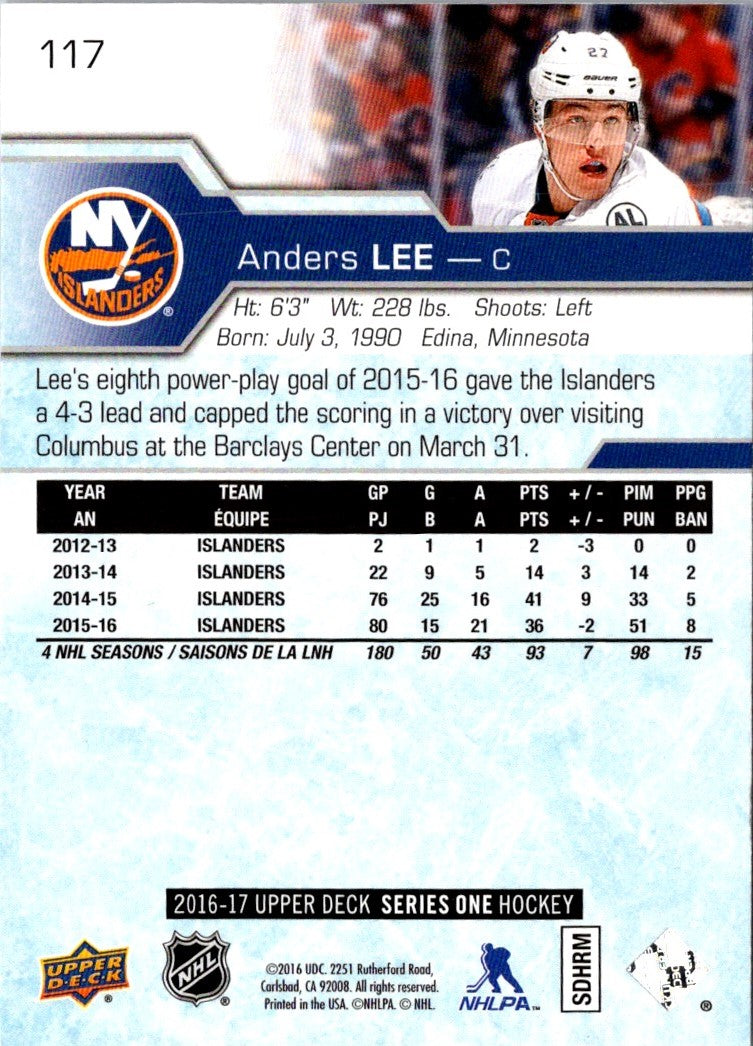 2016 Upper Deck Anders Lee