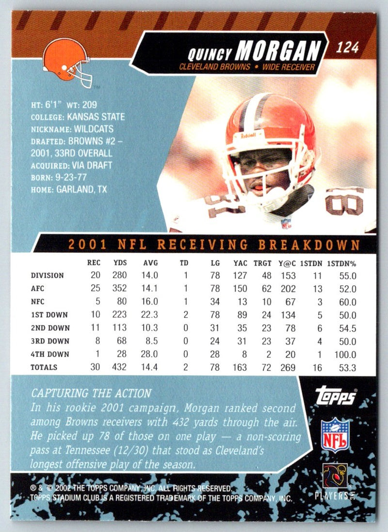 2002 Stadium Club Quincy Morgan