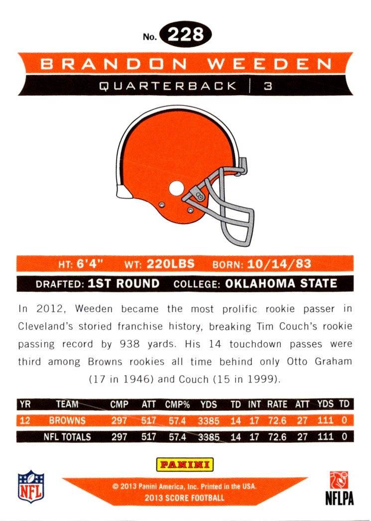 2013 Score Brandon Weeden