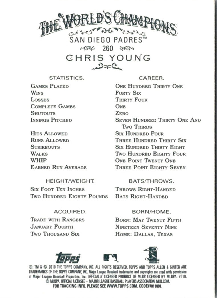 2010 Topps Allen & Ginter Chris Young