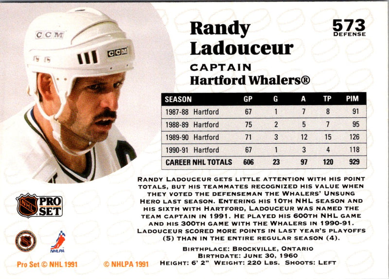 1991 Pro Set Randy Ladouceur