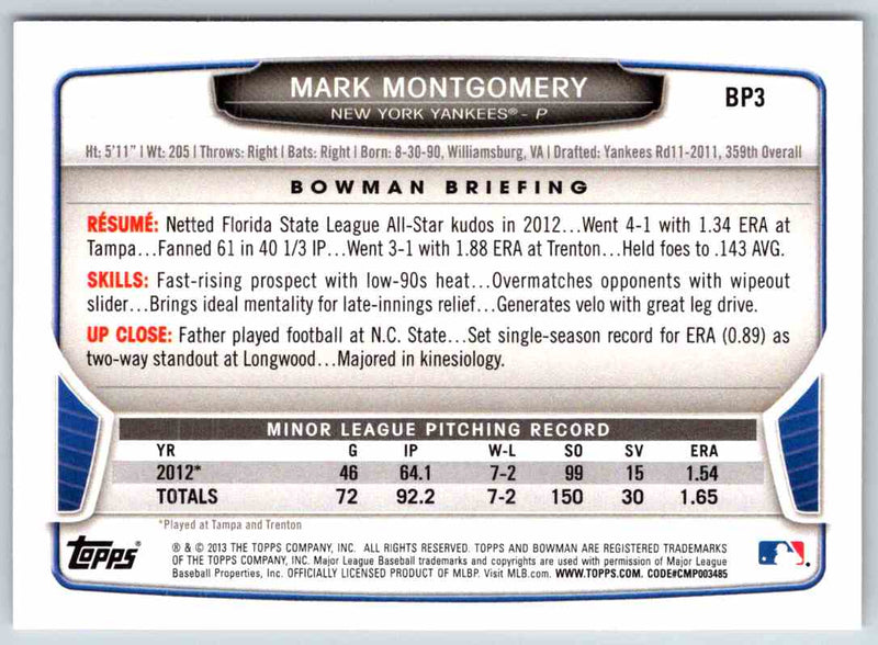 2014 Bowman Mark Montgomery