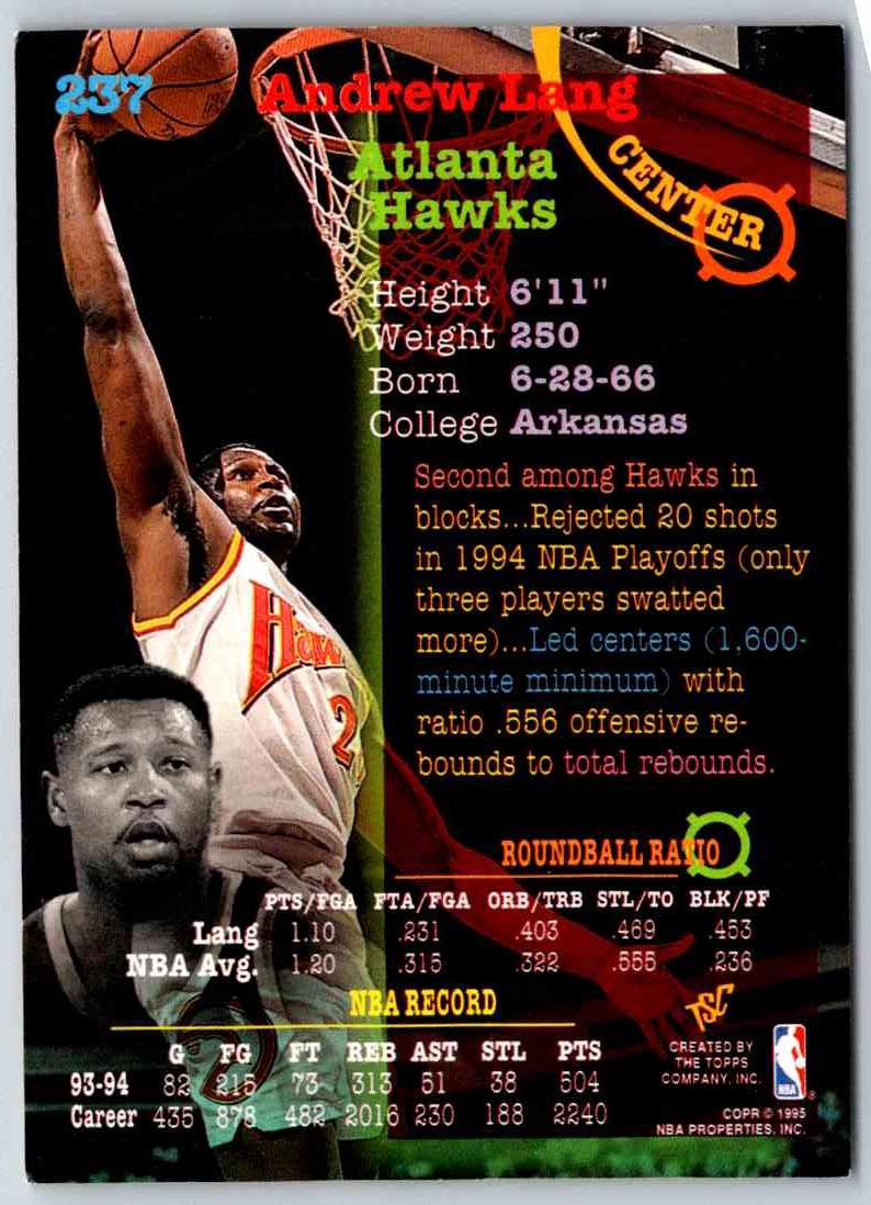1995 Stadium Club Andrew Lang