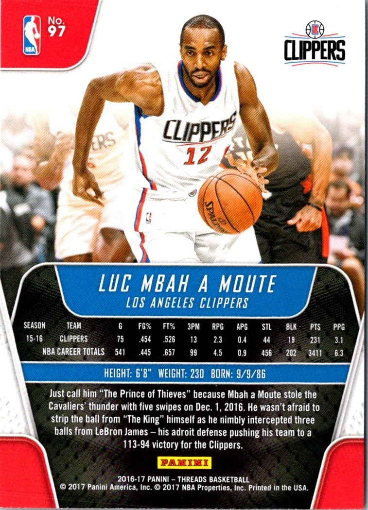 2016 Panini Threads Luc Mbah a Moute