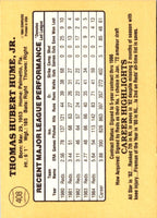 1985 Donruss Tom Hume #408