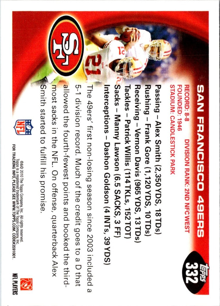 2010 Topps San Francisco 49ers