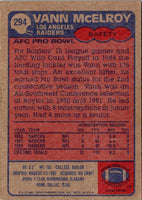 1985 Topps Vann McElroy #294
