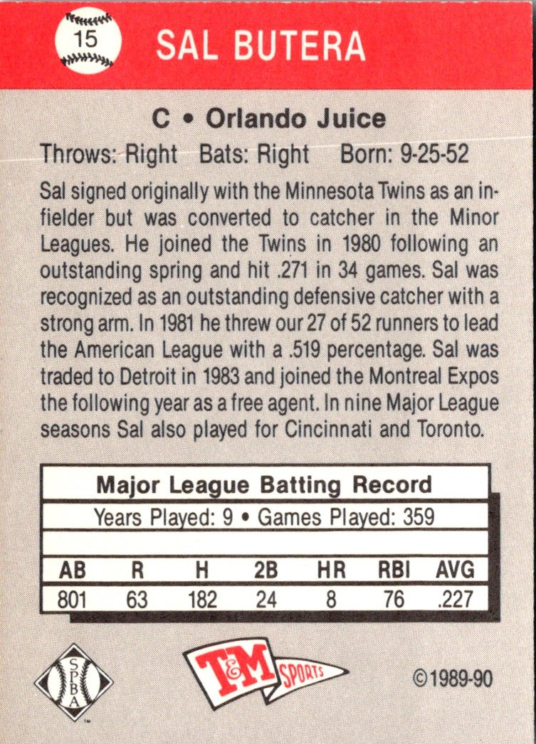 1989 T&M Senior League Sal Butera