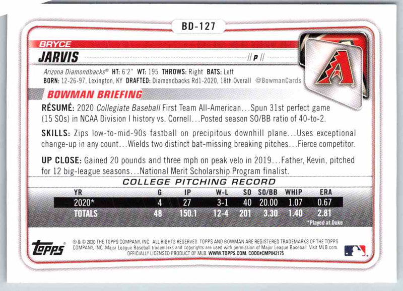 2020 Bowman Bryce Jarvis