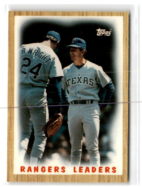 1987 Topps Tiffany Rangers Leaders - Ricky Wright/Bobby Valentine #656