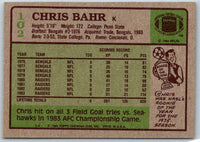 1985 Topps Chris Bahr #102
