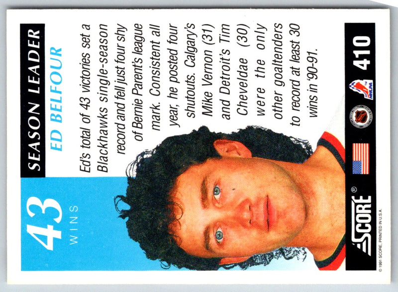 1991 Score American Ed Belfour #410