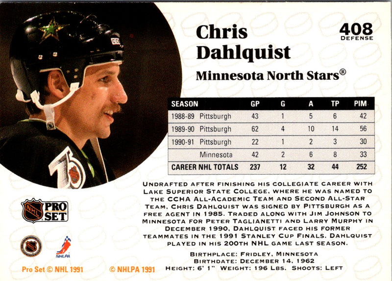 1991 Pro Set Chris Dahlquist