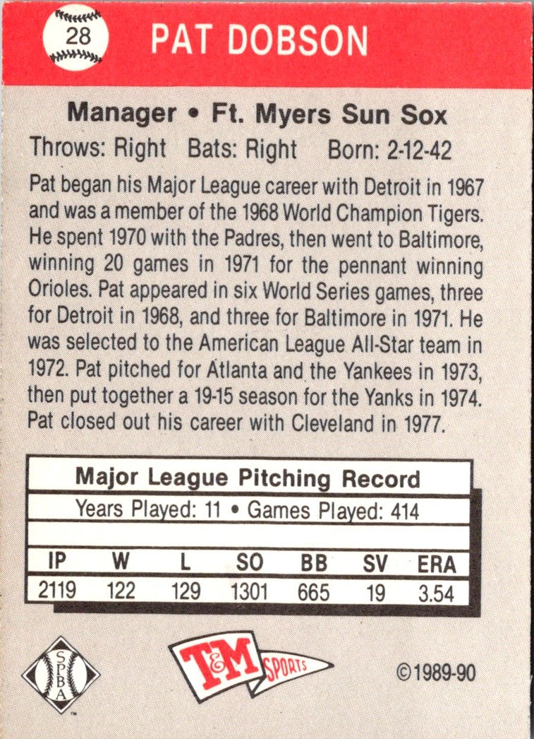 1989 T&M Senior League Pat Dobson