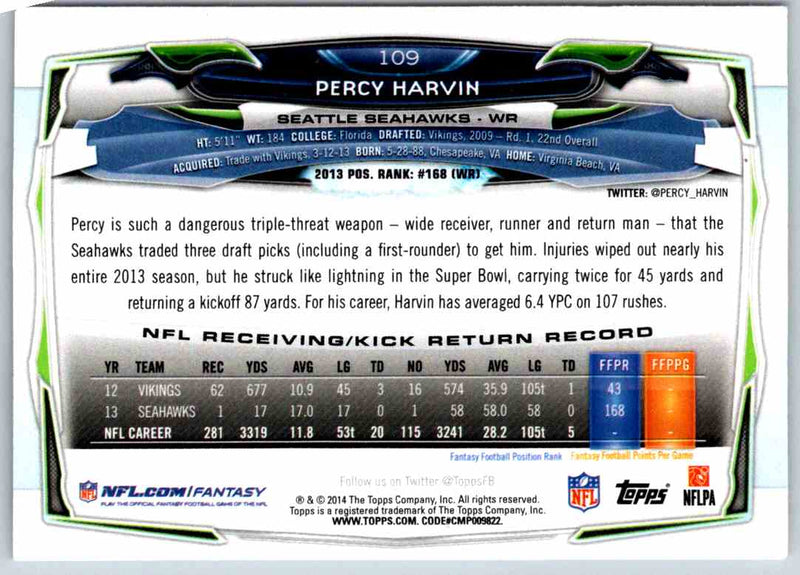 2014 Topps Percy Harvin